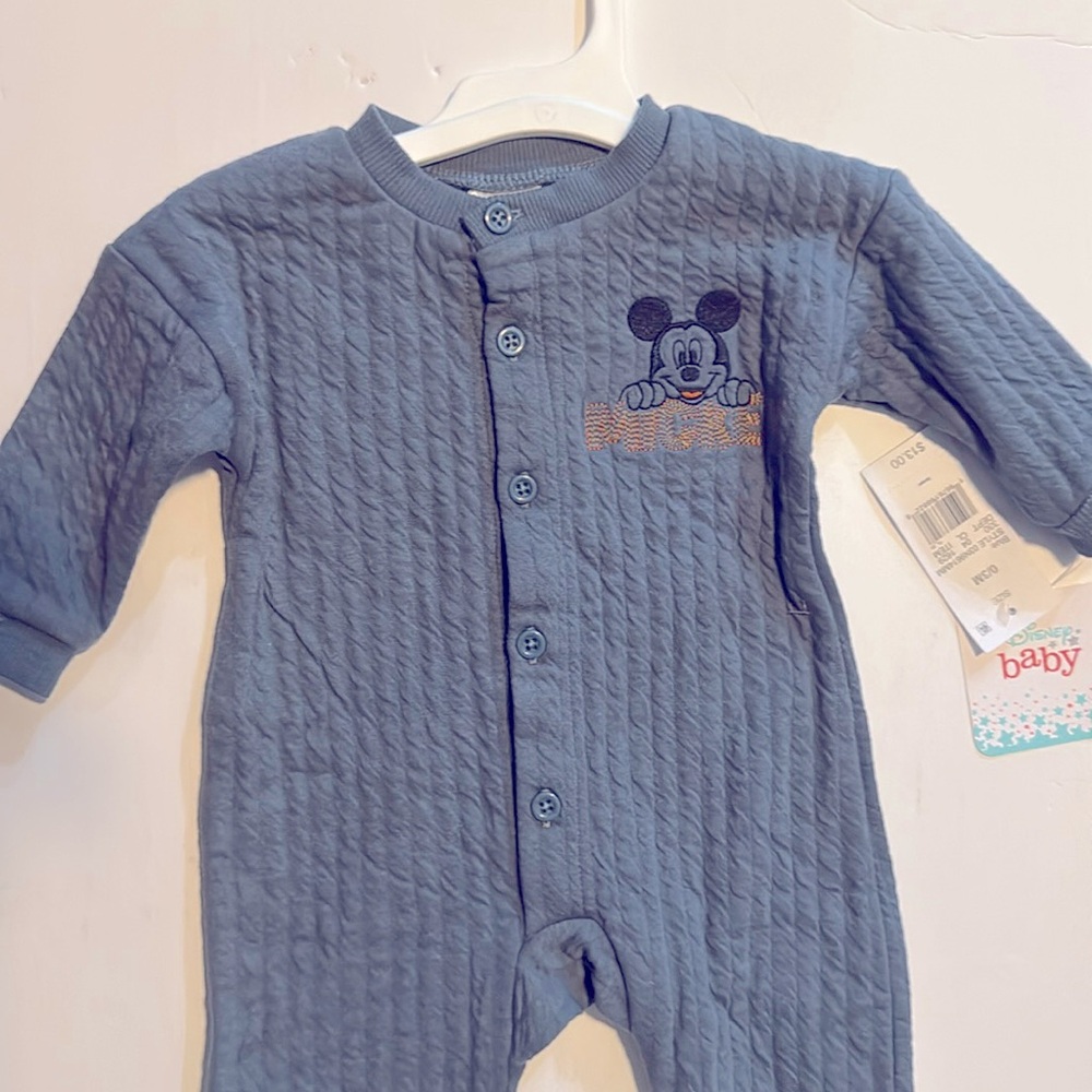 Disney Baby Mickey Mouse Quilted Coverall - Brand New with Tags